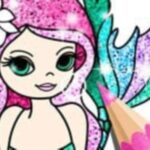 Mermaid Coloring Book Glitter