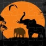 Elephant Silhouette Jigsaw Elephant Silhouette Jigsaw