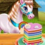 Pony Cooking Rainbow Cake